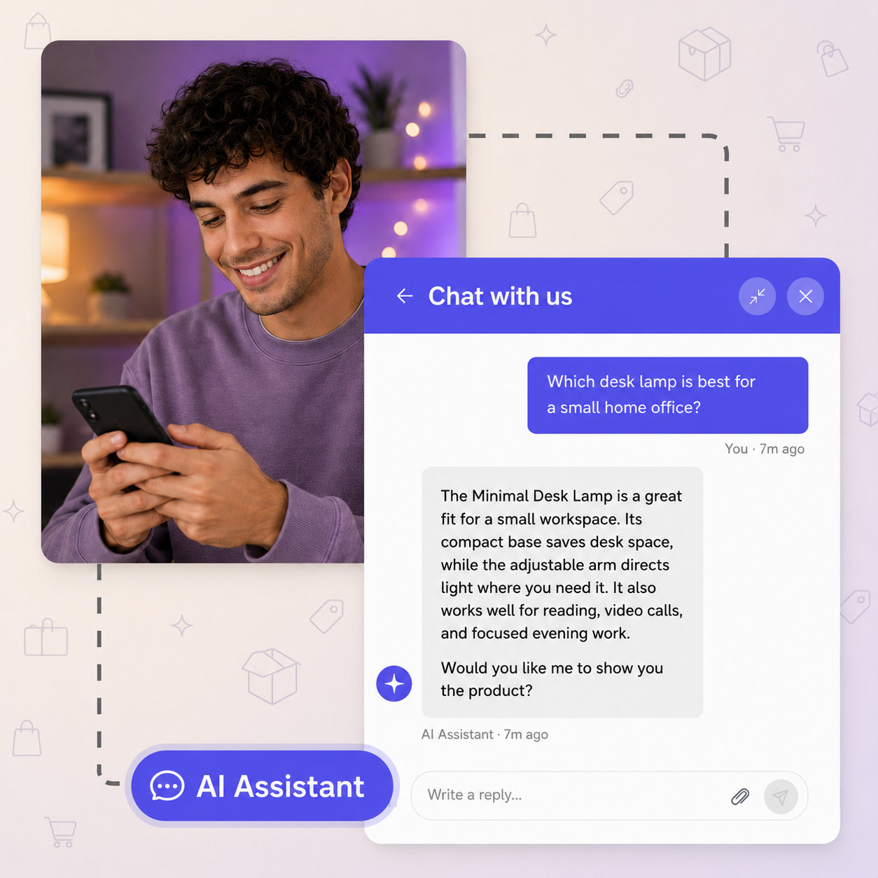 WooCommerce AI shopping assistant recommending relevant catalog products