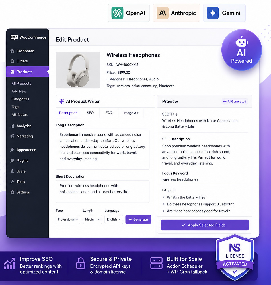 AI Product Writer for WooCommerce